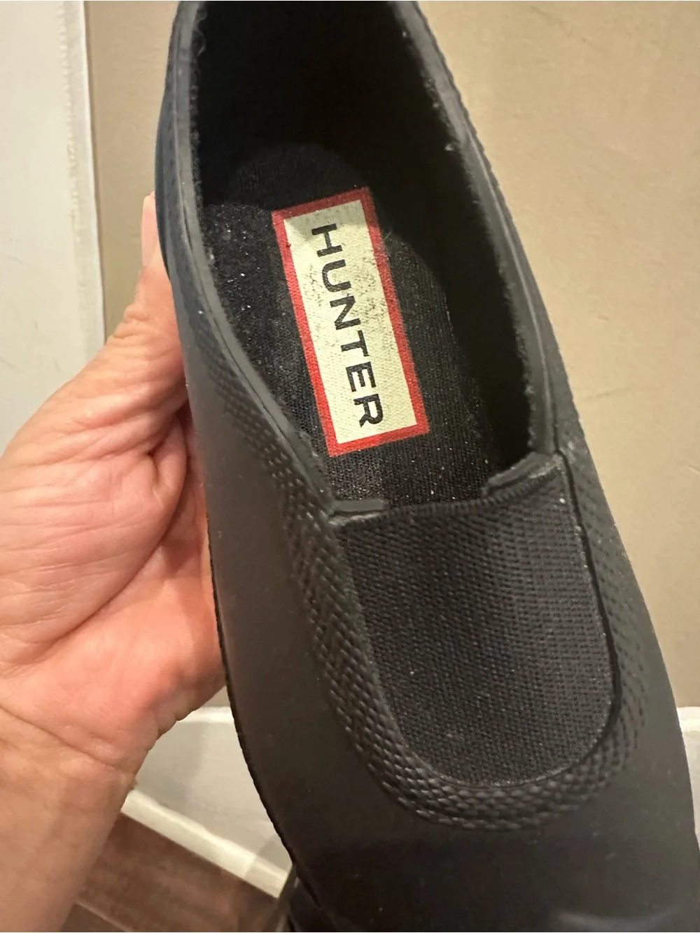 Hunter Slip-On Black Rubber Ankle Rain Shoes. Toddler 8